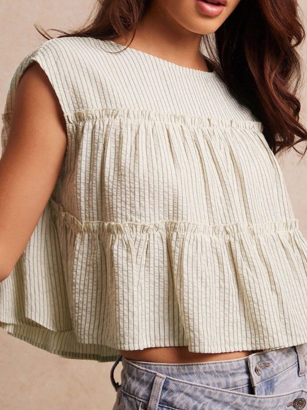 Apricot Casual Women's Striped Top